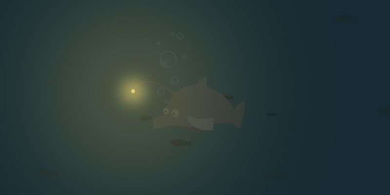 Underwater light bulb fish.