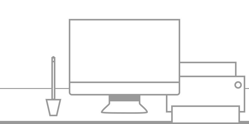 Flat line desktop illustration.