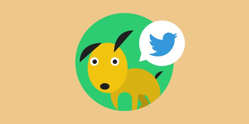 A stylized dog icon, got my tweet?