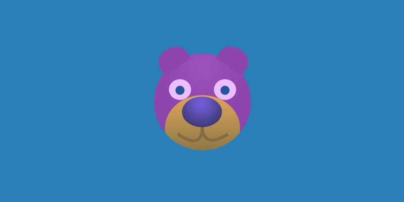 A purple bear face.