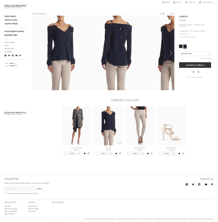 Rinascimento is one of the biggest ecommerce in the clothing industry.